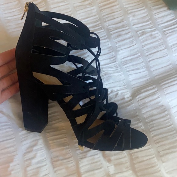 charlotte russe black strappy heels